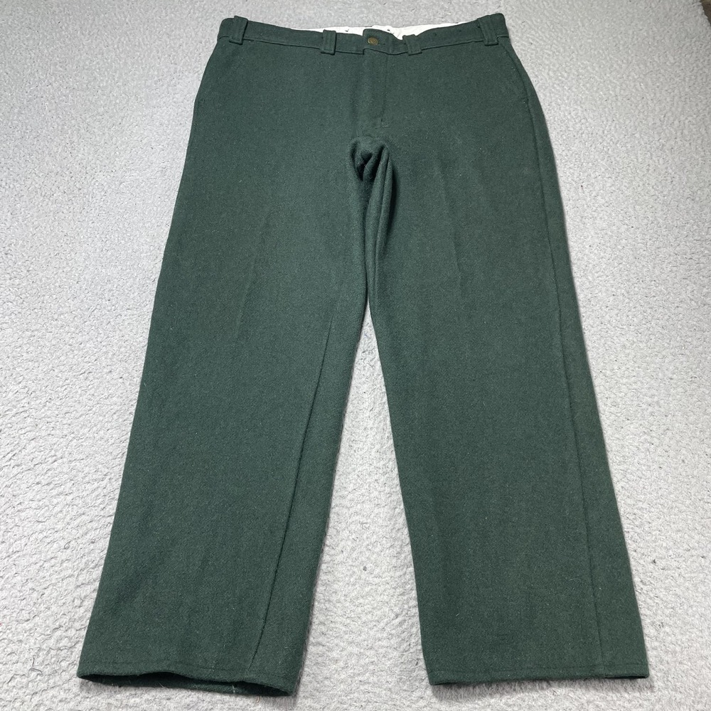 Codet Pants Mens 36x31 Green Wool Flannel Lined Dress Workwear Winter Outdoor